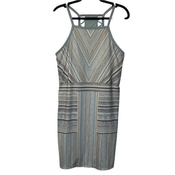 Prana Ardor Green & Blue Agave High Neck Samba Dress Size Large Outdoors Beach - Picture 2 of 7